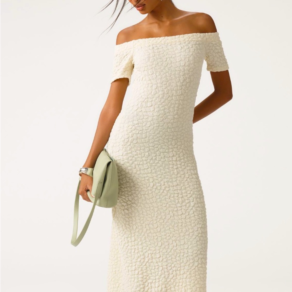 English Factory Ivory Of The Shoulder Dress